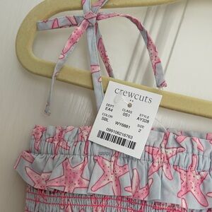 NWT JCrew Crewcuts Pink and Gray Starfish Sundress